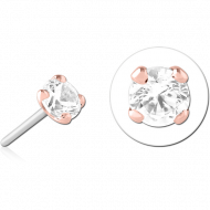 14K ROSE GOLD JEWELLED ATTACHMENT TITANIUM THREADLESS PIN PIERCING