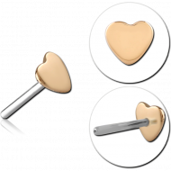 14K GOLD ATTACHMENT TITANIUM THREADLESS PIN PIERCING