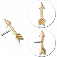 14K GOLD ATTACHMENT TITANIUM THREADLESS PIN PIERCING