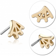14K GOLD ATTACHMENT TITANIUM THREADLESS PIN PIERCING