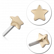 14K GOLD ATTACHMENT TITANIUM THREADLESS PIN PIERCING