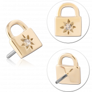 14K GOLD JEWELLED ATTACHMENT TITANIUM THREADLESS PIN PIERCING