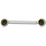 TITANIUM THREADLESS BARBELL JEWELLED NIPPLE BAR