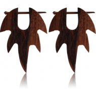 ORGANIC WOODEN EARRINGS PAIR TEAK TRIBAL