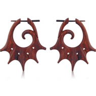 ORGANIC WOODEN EARRINGS BLACK -SONO