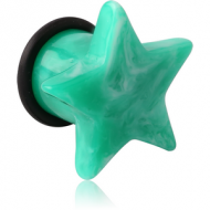 UV ACRYLIC DOUBLE FLARED PLUG WITH INLAID GLITTERS PIERCING