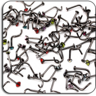 VALUE PACK OF MIX BLACK PVD SURGICAL STEEL NOSE STUDS PIERCING