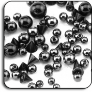 VALUE PACK OF MIX BLACKLINE SURGICAL STEEL BALLS FOR 1.2MM PIERCING