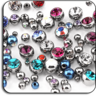 VALUE PACK OF MIX TITANIUM JEWELED BALLS FOR 1.6 MM PIERCING