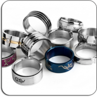 VALUE PACK OF MIX PACK OF STAINLESS STEEL WOMENS SIZE RINGS PIERCING