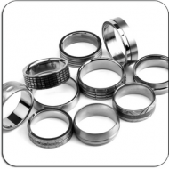 VALUE PACK OF MIX PACK OF TITANIUM MENS SIZE RINGS PIERCING