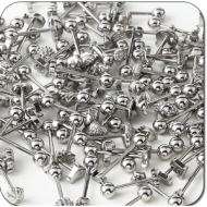 VALUE PACK OF MIX SURGICAL STEEL BARBELLS 