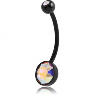 BIOFLEX JEWELLED CUP NAVEL BANANA WITH BLACK PVD JEWELLED BALL