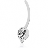 BIOFLEX SWAROVSKI CRYSTAL JEWELLED CUP NAVEL BANANA WITH HOOP PIN