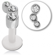 BIOFLEX INTERNAL LABRET WITH JEWELLED SURGICAL STEEL ATTACHMENT