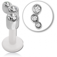 BIOFLEX INTERNAL LABRET WITH JEWELLED SURGICAL STEEL ATTACHMENT PIERCING