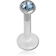 BIOFLEX INTERNAL LABRET WITH SURGICAL STEEL JEWELLED DISC PIERCING
