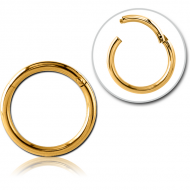 STERILE GOLD PVD COATED SURGICAL STEEL HINGED SEGMENT RING