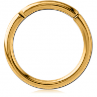 STERILE GOLD PVD COATED TITANIUM HINGED SEGMENT RING PIERCING