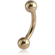 ZIRCON GOLD PVD COATED SURGICAL STEEL CURVED MICRO BARBELL