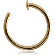 ZIRCON GOLD SURGICAL STEEL OPEN NOSE RING PIERCING