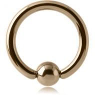 ZIRCON GOLD PVD COATED TITANIUM BALL CLOSURE RING PIERCING