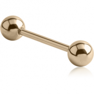 ZIRCON GOLD PVD COATED TITANIUM BARBELL PIERCING