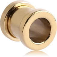 ZIRCON GOLD PVD COATED STAINLESS STEEL THREADED TUNNEL PIERCING