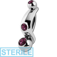 Intimate Rings Metal Sterile Surgical Steel Intimate Shield And Double Jewelled Mini Navel ...