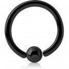 BLACK PVD COATED SURGICAL STEEL FIXED BEAD RING