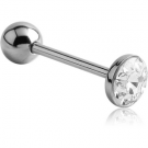 SURGICAL STEEL VALUE CRYSTALINE JEWELED FLAT BARBELL
