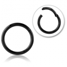 BLACK PVD COATED SURGICAL STEEL HINGED SEGMENT RING