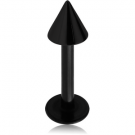 BLACK PVD COATED SURGICAL STEEL MICRO LABRET WITH CONE