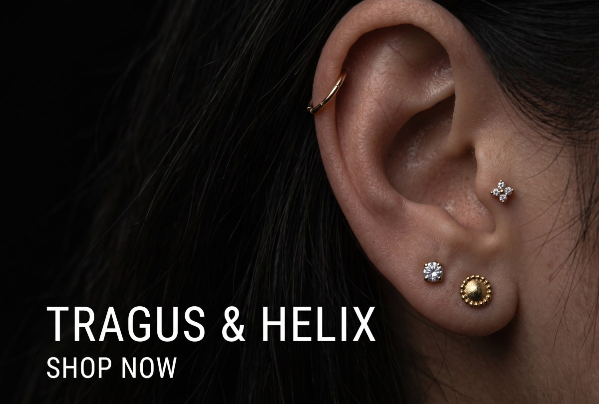 Tragus and helix piercing jewellery